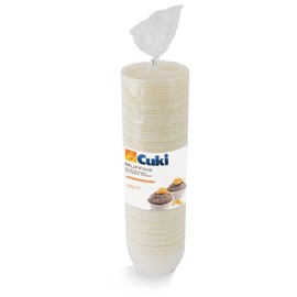 Cuki 1 Pack of 100 Disposable Paper Containers with Non-Stick Coating Diameter 7.9 x Height 3.5 cm White