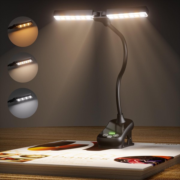 Quntis Lámpara de Lectura LED con Clip, Lectura Luz de