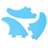 3Pcs Surfboard Fins Nylon Plastic Blue Thruster Fin Surfing Board