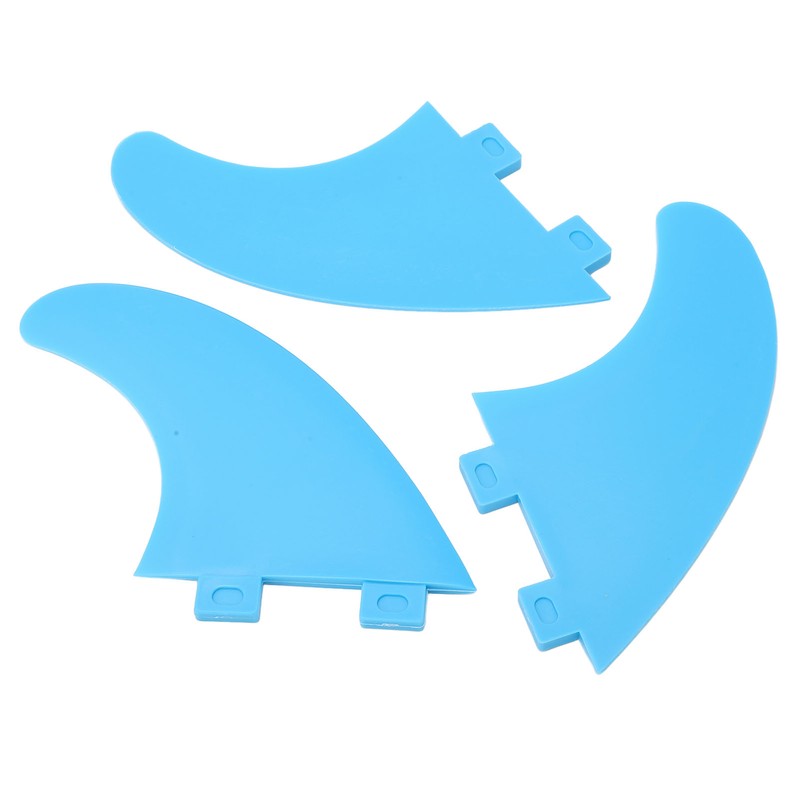 3Pcs Surfboard Fins Nylon Plastic Blue Thruster Fin Surfing Board