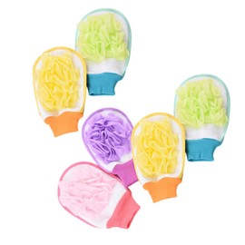 Healeved 6pcs Exfoliating Bath Gloves for Men Women Comfortable Shower Scrub Mitts Material Random Colors for Deep Cleansing and to Hard Areas