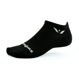 Swiftwick- ASPIRE ZERO Tab Running Socks, Cycling Socks, Lightweight No-Show (Black, Medium)