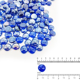 Kleuete 19 Pound Fire Glass Beads for Fire Pit 1/2 inch Tempered Glass Rocks Cobalt Blue