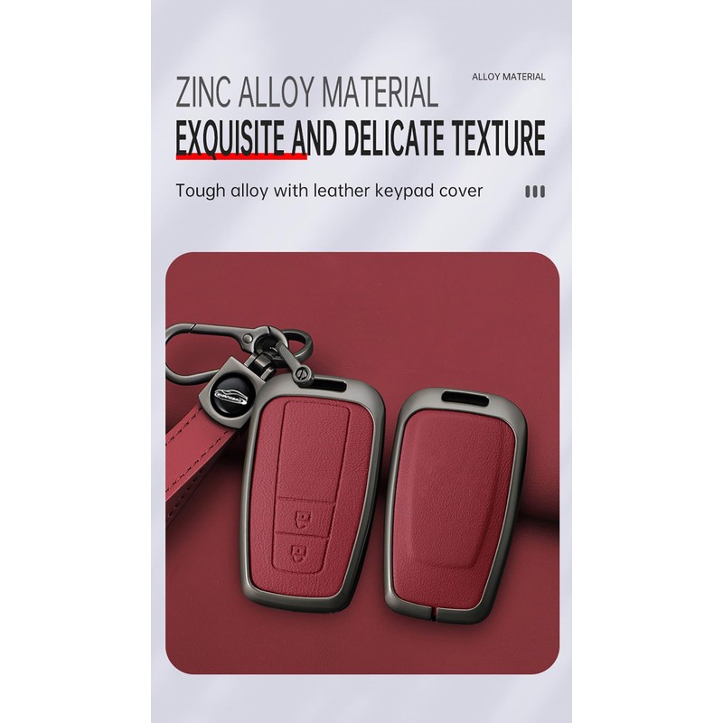 TECART Leather Key Fob Cover Metal Key Case Cover Protector