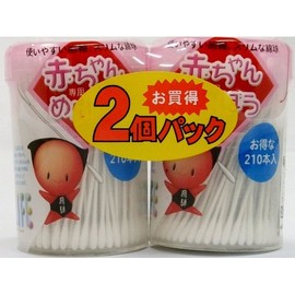 Life Baby Dedicated Cotton Swab Slim 210 Count Pack of 2