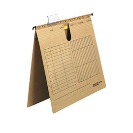 Original Falken hanging file UniReg. Made in Germany. Made of recycled cardboard for DIN A4 commercial stapling, open at the sides and with tube stapling brown Blue Angel for loose-leaf filing.