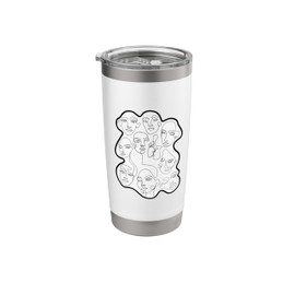 Feminine Faces Abstract Line Art For Feminist Artist Stainless Steel Insulated Tumbler