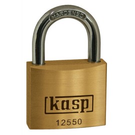 Kasp K12550A1 Premium Brass Padlock Keyed Alike 50 Mm, Gold/Silver