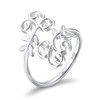 Ivy Leaf Ring for Women S925 Sterling Silver Adjustable Wrap