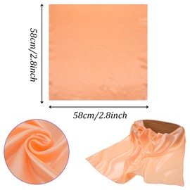 Quilax Chiffon Square Ribbon Neck Scarf, Satin Purse Scarf, Retro Wrap Neck Scarves, Handkerchief for Women Accessory(Orange)
