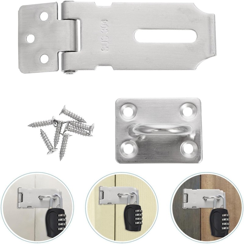 Coehaopike Padlock Door Hardware Latch Latch Hasp Latch 304 Stainless