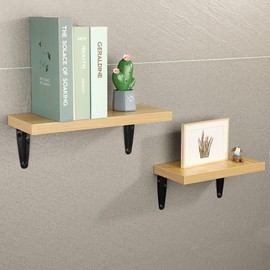 Sayayo Shelf Brackets Wall Brackets for Shelves Heavy Duty Angle Bracket Shelf Support, Black L Brackets 6-inch London Style 4Pcs, EJB3006B-4P