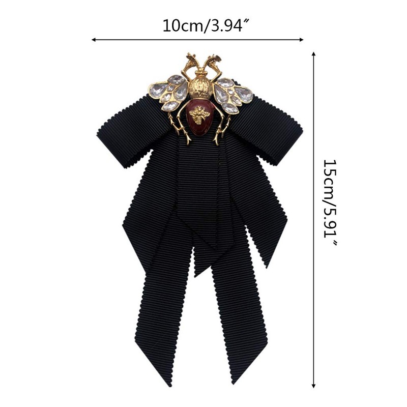 Lijun Vintage Band Women Big Bowtie Bee Bowknot Bow Tie