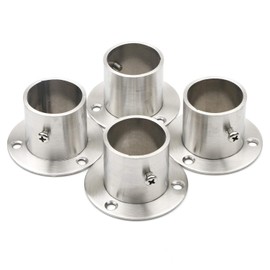 Pxyelec Stainless Steel Closet Rod Flange Holder for Outside Diameter 1.3 inch (32mm) Steel Pipe, Pack of 4