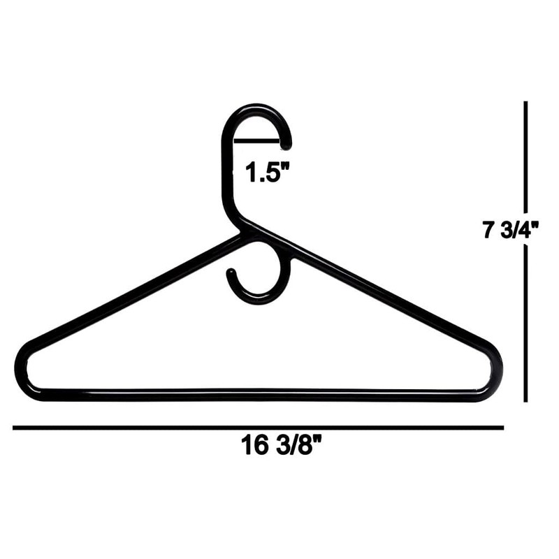 Plastic Hangers HD Heavy Duty, 40 Pcs. Black Color, Made