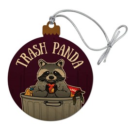 GRAPHICS & MORE Raccoon Trash Panda in Garbage Wood Christmas Tree Holiday Ornament