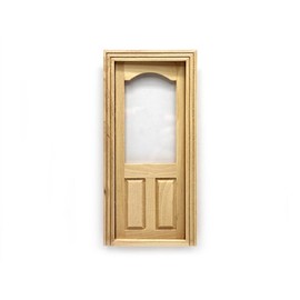 Dolls House Door Half Glazed Arched Top Window Wooden 1:12 Building Component