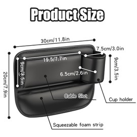 Car Seat Gap Filler Organizer, LIOUCBD 2Pack Multifunctional Car Storage with Cup Holders, Auto Car Console Organizer Front Seat with USB Charging Hole, Cards Phones Sunglasses Holder for Car