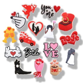 MOKADON 16 Pcs Wedding Bridal Shoe Charms, Shoe Decoration Party Gifts For Boys Girls Kids, Women.