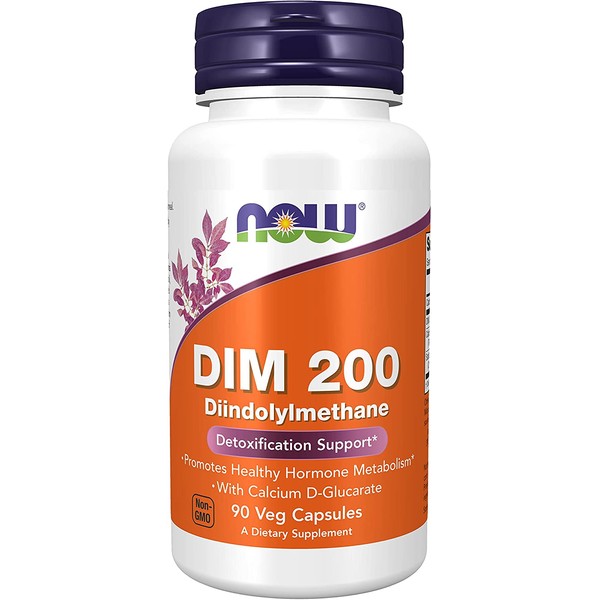 NOW Supplements, DIM 200 (Diindolylmethane) with Calcium D-Glucarate, 90 Veg Capsules