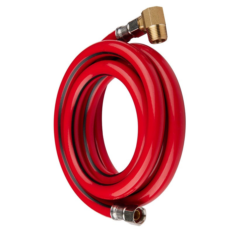 EFIELD 6-Feet Universal Dishwasher Red PVC Hose with Brass Elbow