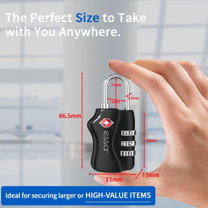 TSA Approved Luggage Locks 2 Pack – 3 Digit Combination
