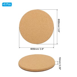 PATIKIL Cork Plant Coasters 4 Inch, 6 Pcs Absorbent Cork Plant Mats Thicken Cork Trivets for House Plants Indoor Outdoor Flower Pots, Drinks, DIY Craft