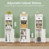 Lomojo Small Bathroom Storage Cabinet with Drawer,7.75L*7.75D*29.6H (White)