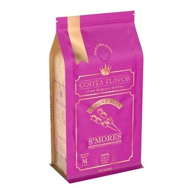 S'mores Flavored Ground Coffee by Coffea Flavor, Medium Roast, 100% Arabica, Organic and Fair Trade, Freshly Roasted Gourmet Coffee, 16 oz Bag