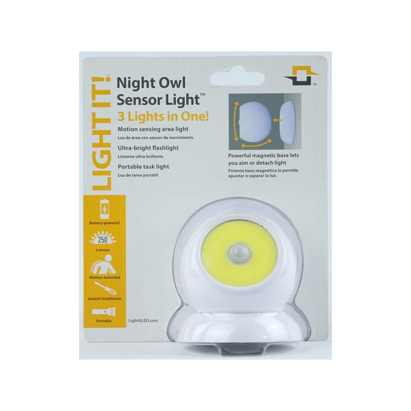 LIGHT IT! by Fulcrum, 34001-308 Night Owl Sensor Light, White,