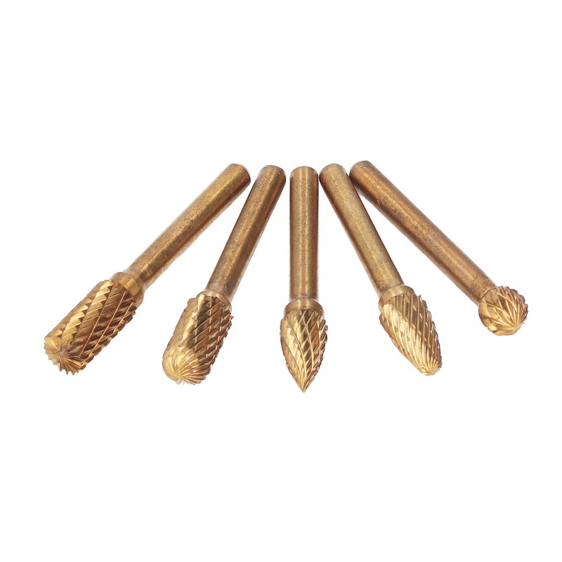 5Pcs Grinding Bit Head Rotary File Burr Double Cut Tool