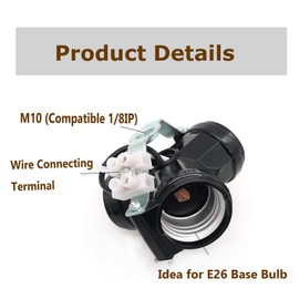 Medium Base 3 Light Cluster Socket,TWDRTDD Phenolic Multi-Cluster Incandescent Lampholder, Keyless with Male top & Bottom Bracket