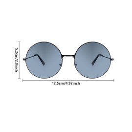 CHEERYMAGIC Round Retro Sunglasses, John Lennon Style Sunglasses Eyewear, Vintage Metal Circle Polarized Sunglasses for Men Women A7YXFGMJ (black)
