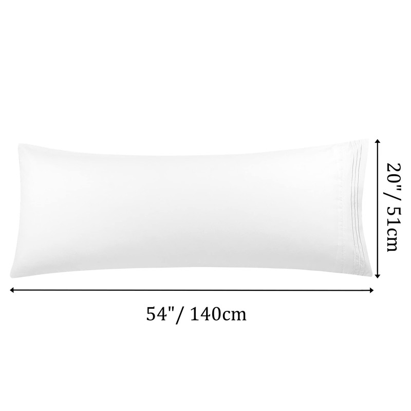 PiccoCasa Bolster Pillow Case Embroidery Brushed Microfiber Body Pillow Cover