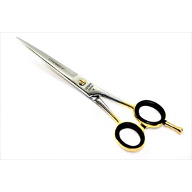 German Professional Barber Scissors Hairdressing Shears With Gold Rings Size 6" Hair Cutting Scissors (Cynamed)
