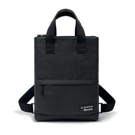 Re-Generation Bench Unisex Canvas Tote Bag - Eco-Friendly Black with Laptop Compartment - Stylish Plain for Men & Women - 27.5x38cm