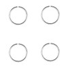 DENI 4pcs Thin Nose Rings No Clasp 925 Sterling Silver