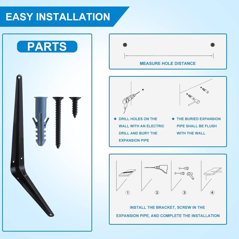 HEART ART 10 Pack Shelf Bracket 30 cm,Floating Shelf Bracket