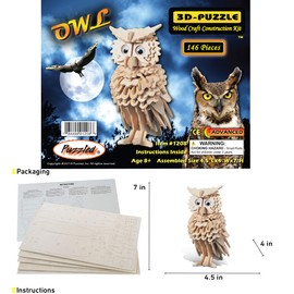 Puzzled Owl Wooden 3D Puzzle Construction Kit