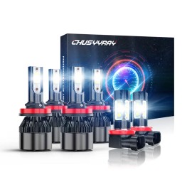 CHUSYYRAY For 2016-2023 Toyota Tacoma 6x LED Headlight High Low Beam Fog Light Bulbs