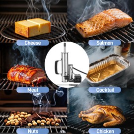 Outdoor Smoke Generator, Stainless Steel Electric Smoker, Smoke Tube for Pellet Smoker, Hot/Cold Smokers with Adjustable Smokes Volume Air Pump, Perfect for Cold Smoking Cheese, Traeger accessories