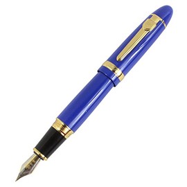 Jinhao 159 gran barril pesado pluma estilográfica media con clip dorado - azul                                                                        