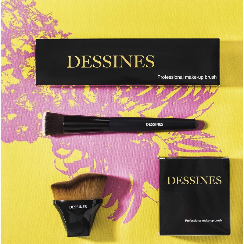 DESSINES Makeup Brush, Vegan Professional Brush with Natural Wood Handle