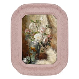 SIMON'S SHOP 5x7 Photo Frames in Pink Antique Ornate Picture Frames for Shelf Table Display Hangs Horizontally or Vertically
