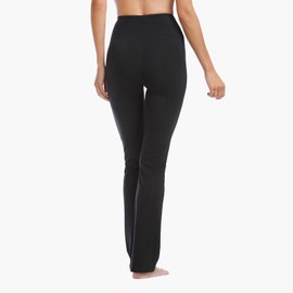 Fishers Finery Women's Ecofabric High Waisted Bootcut Yoga Leggings; Soft Cotton & Rayon, Form Fitting 4 Way Stretch Lounge Pants (Black, XS)