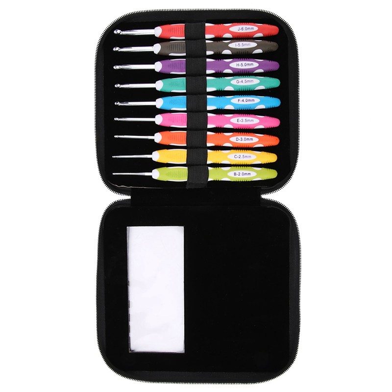 9PCS Crochet Hooks Set Knitting Smooth Needle Tools Ergonomic Plastic