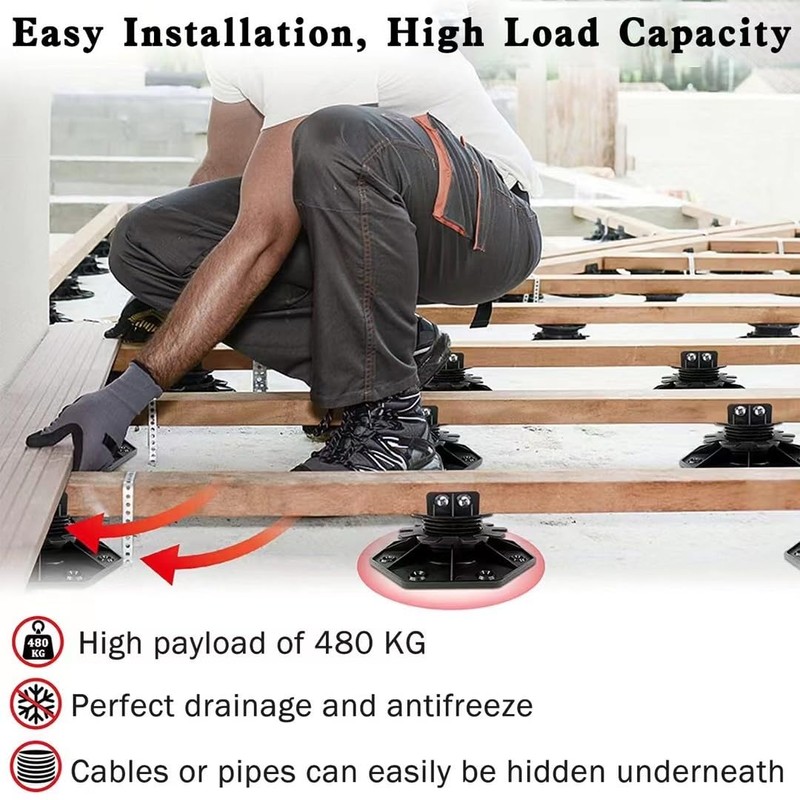 PHLKJL 24Pack Adjustable Plastic Pedestal Paver,Floor Slate Support Floor Lift,Deck