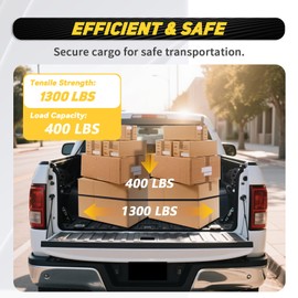 DEWHONETE Retractable Tie Down Straps Compatible with 2016-2018 Chevy Silverado 1500, Retracting Truck Bed Ratchet Strap 2Pcs