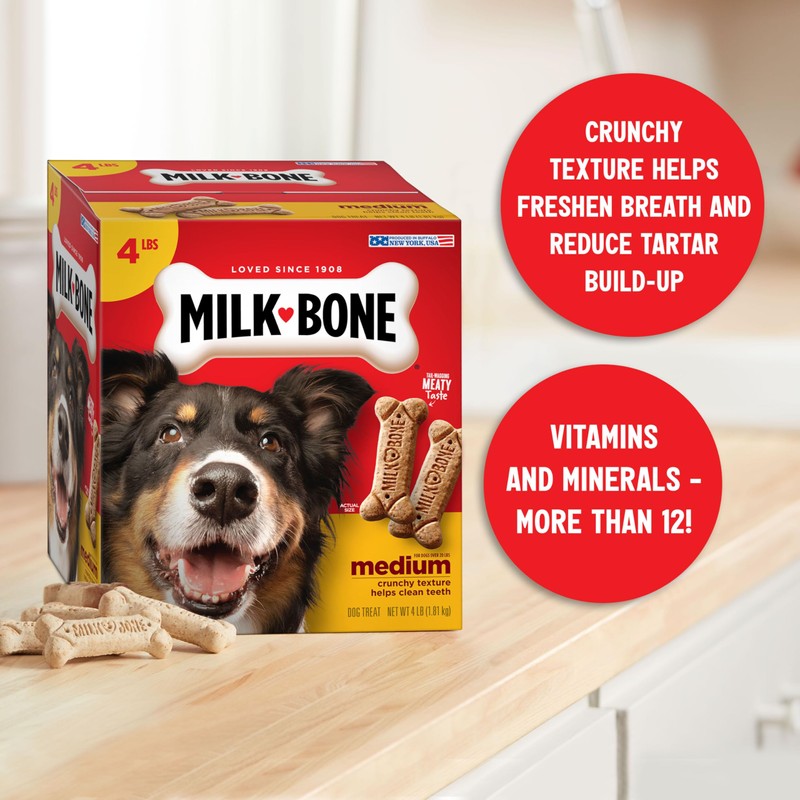 Milk-Bone Original Biscuits, Medium Dog Treats, 4 Pound Box