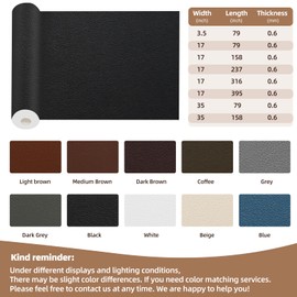 Shagoom Leather Repair Patch, 17X79 Inch Repair Patch Self Adhesive Waterproof, DIY Large Vinyl Patches for Couches, Furniture, Kitchen Cabinets, Wall （Dark Brown, 17X79 Inch）